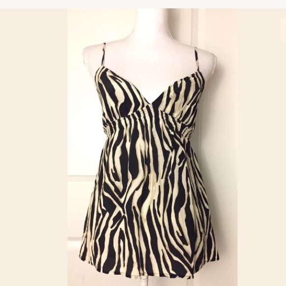 Express Tops - Express Zebra Print Spaghetti Tank Top Size XS